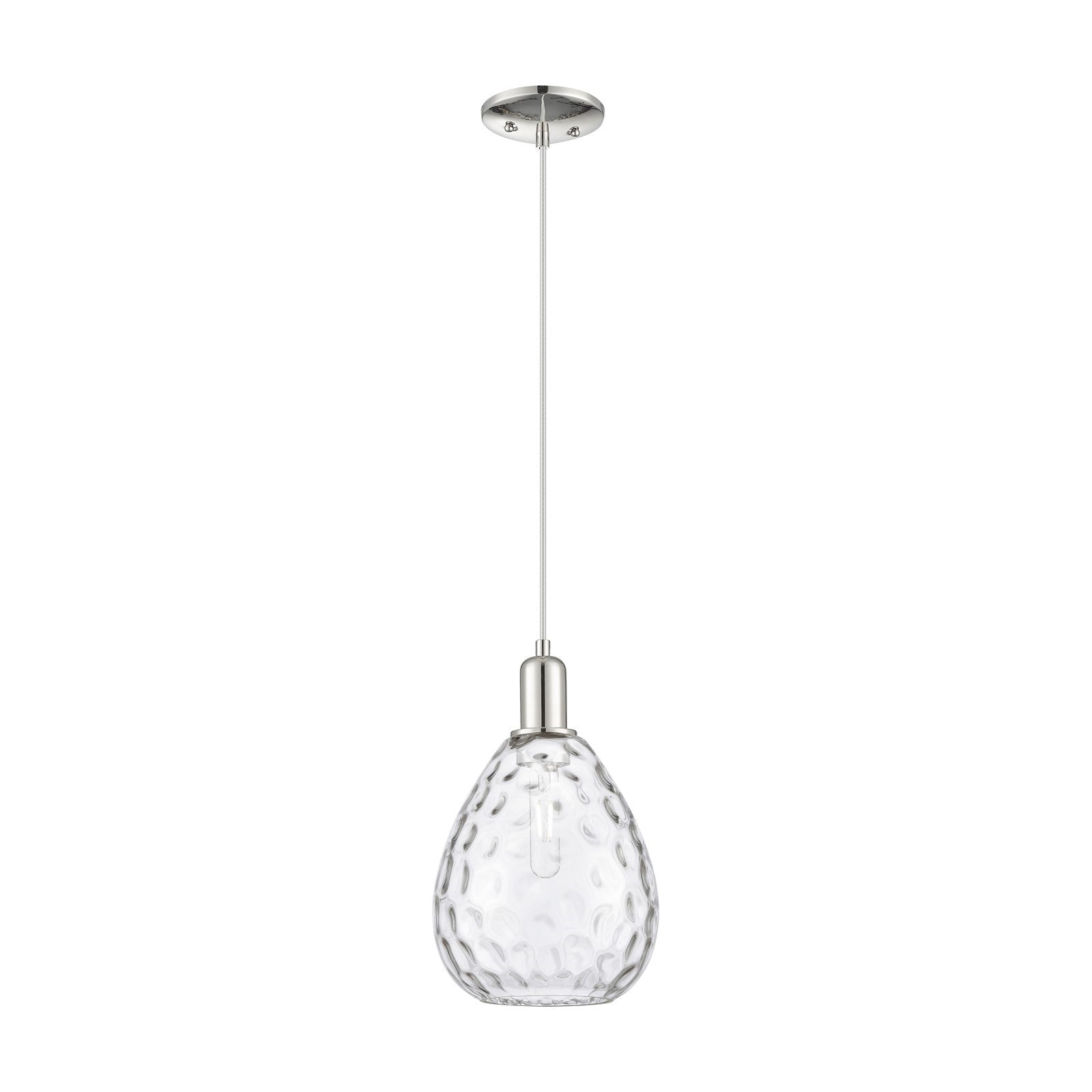 Innovations Waverly 8in 1-Light Mini Pendant | Industrial Polished Nickel and Clear Glass | Kitchen Island & Dining Room | 8 x 8 x | Model 716-1P-PN-G372
