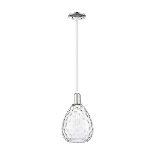 Innovations Waverly 8in 1-Light Mini Pendant | Industrial Polished Nickel and Clear Glass | Kitchen Island & Dining Room | 8 x 8 x | Model 716-1P-PN-G372