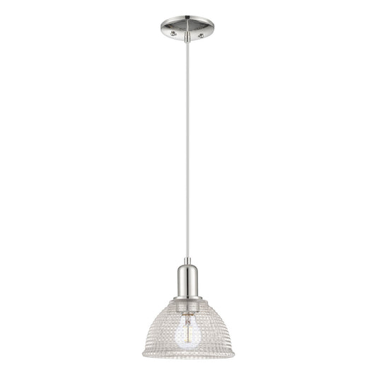 Innovations Arietta 8in 1-Light Mini Pendant | Industrial Polished Nickel Steel and Clear Glass | Kitchen Island & Dining Room | 8 | Model 716-1P-PN-G422
