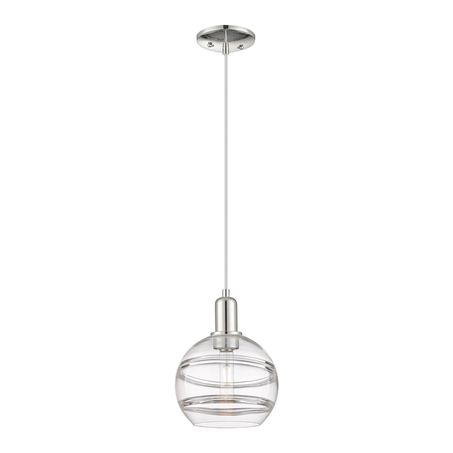 Innovations Rochester 8in 1-Light Mini Pendant | Industrial Polished Nickel and Clear Glass | Kitchen Island & Dining Room | 8 | Model 716-1P-PN-G556-8CL