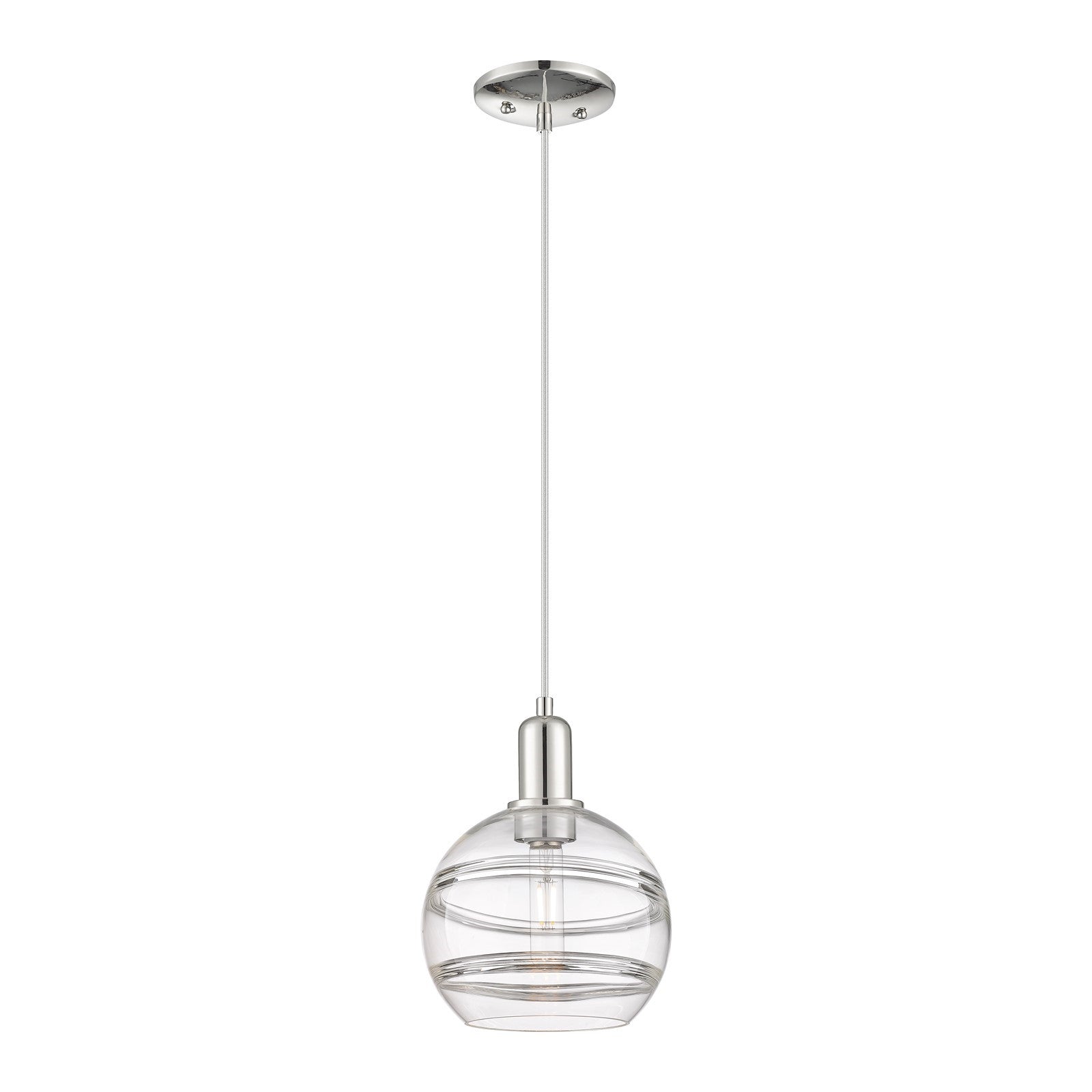 Innovations Rochester 8in 1-Light Mini Pendant | Industrial Polished Nickel and Clear Glass | Kitchen Island & Dining Room | 8 | Model 716-1P-PN-G556-8CL