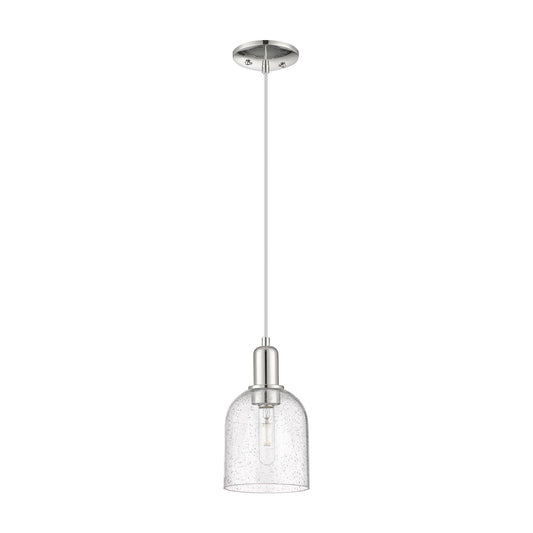 Innovations Bella 6in 1-Light Mini Pendant | Industrial Polished Nickel Steel and Seedy Bell Glass | Kitchen Island & Dining | Model 716-1P-PN-G558-6SDY