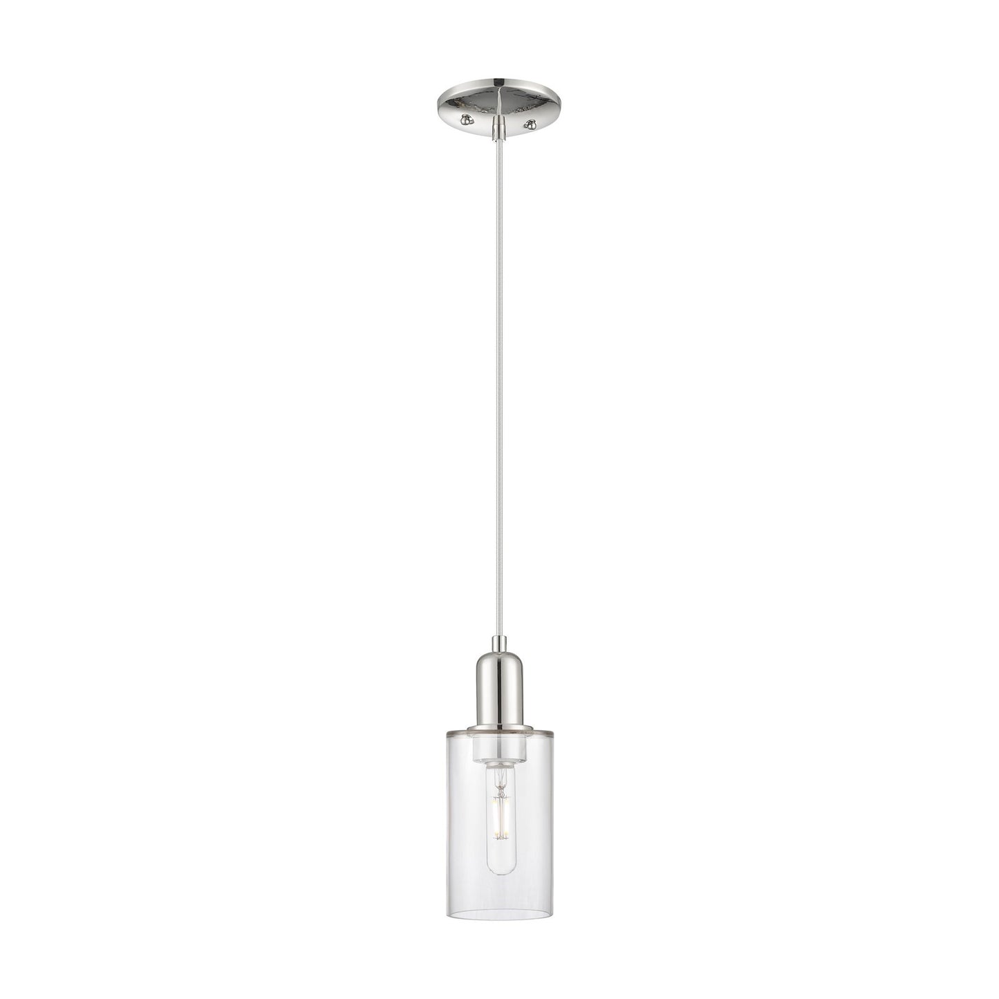Innovations Clymer 4in 1-Light Mini Pendant | Industrial Polished Nickel Steel and Clear Glass | Kitchen Island & Breakfast Nook | Model 716-1P-PN-G802