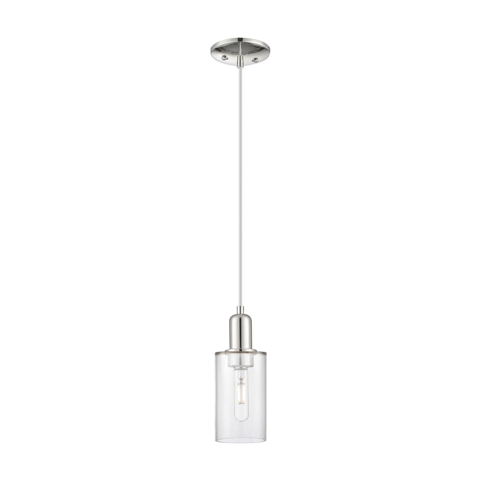 Innovations Clymer 4in 1-Light Mini Pendant | Industrial Polished Nickel Steel and Clear Glass | Kitchen Island & Breakfast Nook | Model 716-1P-PN-G802