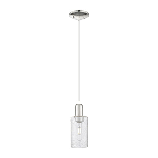 Innovations Clymer 4in 1-Light Mini Pendant | Industrial Polished Nickel Steel and Seedy Glass | Kitchen Island & Breakfast Bar | Model 716-1P-PN-G804