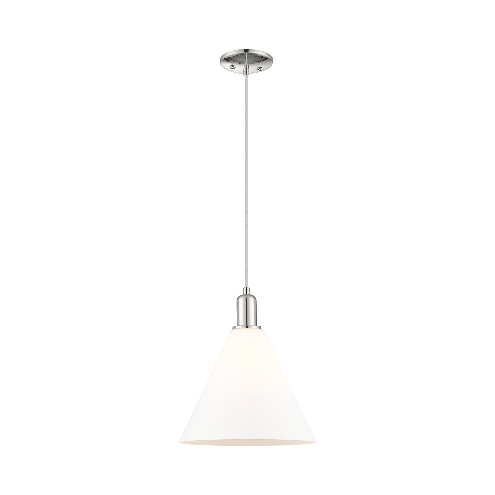 Innovations Berkshire Glass 12in 1-Light Mini Pendant | Industrial Polished Nickel and Matte White Glass | Kitchen Island & | Model 716-1P-PN-GBC-121