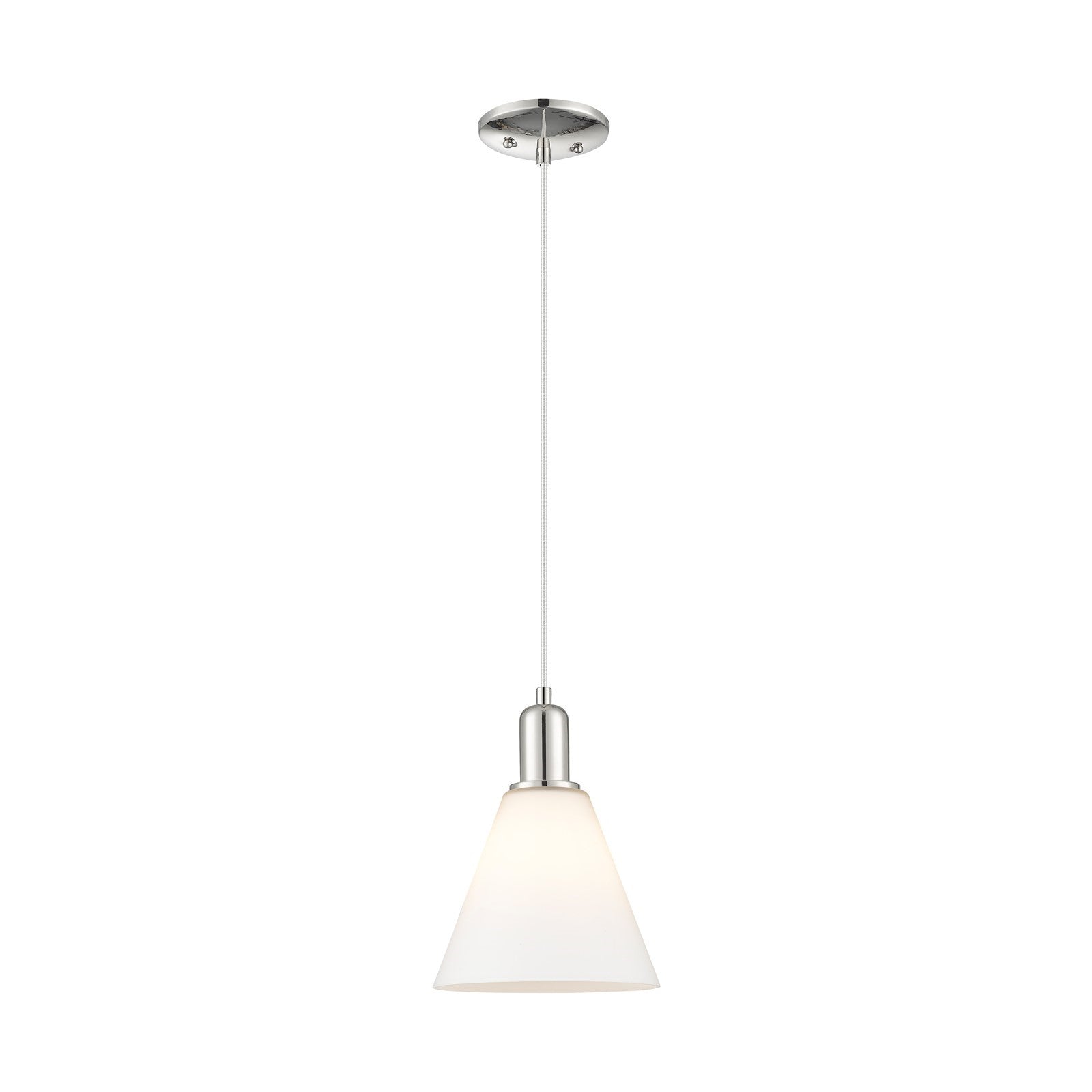 Innovations Berkshire Glass 8in 1-Light Mini Pendant | Industrial Polished Nickel and Matte White Glass | Kitchen Island & Dining | Model 716-1P-PN-GBC-81