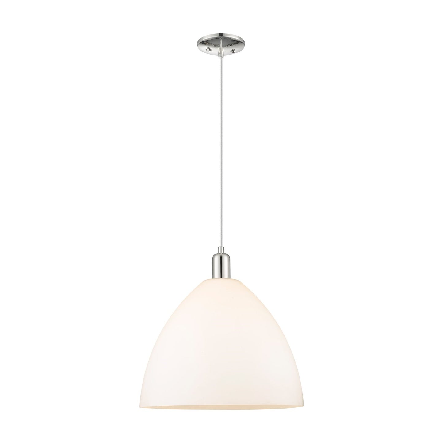 Innovations Bristol 16in 1-Light Mini Pendant | Industrial Polished Nickel and Matte White Glass | Kitchen Island & Dining Room | Model 716-1P-PN-GBD-161
