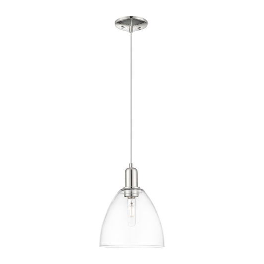 Innovations Bristol 9in 1-Light Mini Pendant | Industrial Polished Nickel and Clear Glass | Kitchen Island & Dining Room | 9 x 9 | Model 716-1P-PN-GBD-92