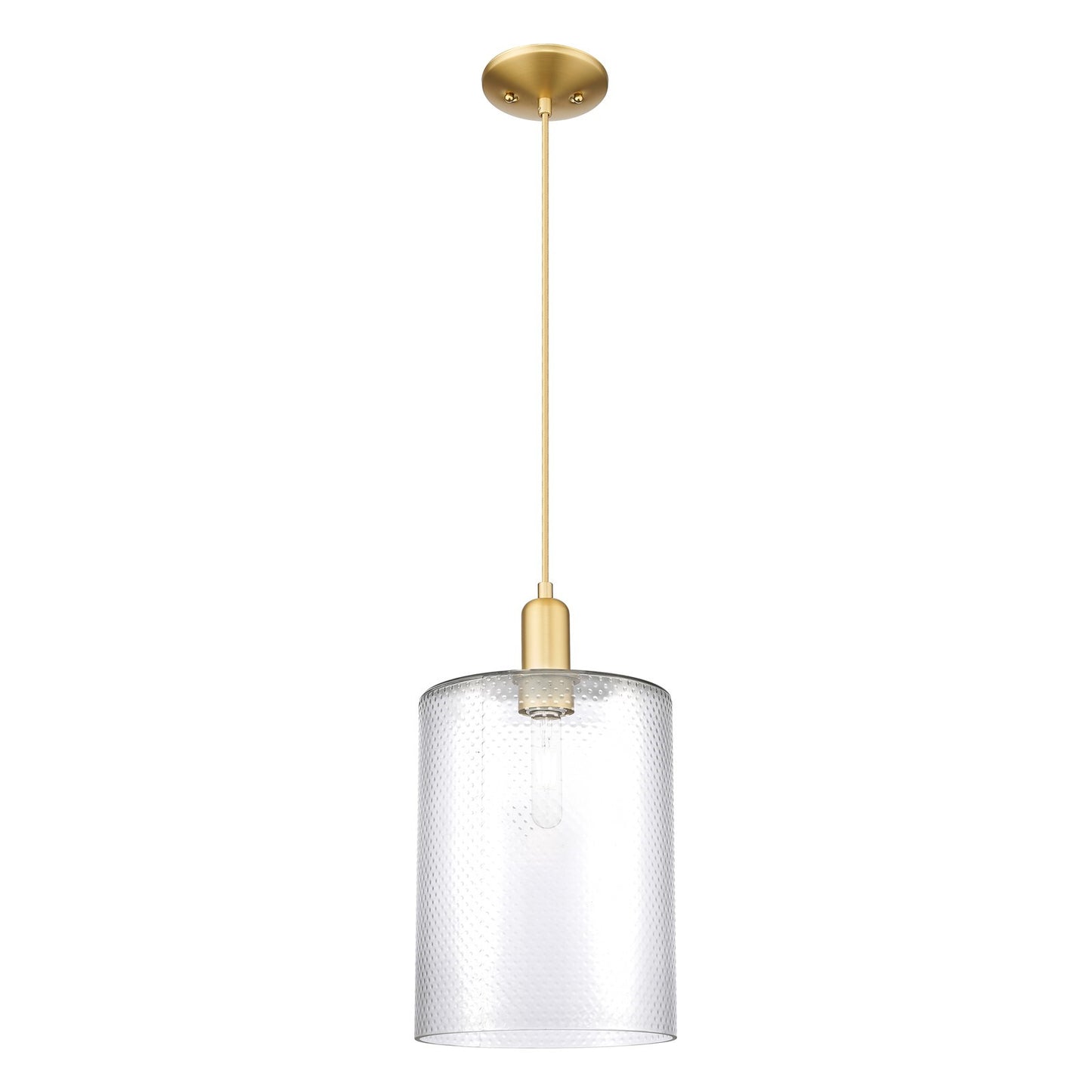 Innovations Cobbleskill 9in 1-Light Mini Pendant | Industrial Satin Gold Steel and Clear Glass | Kitchen Island & Dining Room | 9 | Model 716-1P-SG-G112-L