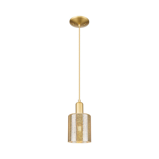 Innovations Cobbleskill 5in 1-Light Mini Pendant | Industrial Satin Gold Steel and Mercury Glass | Kitchen Island & Dining Room | 5 | Model 716-1P-SG-G116