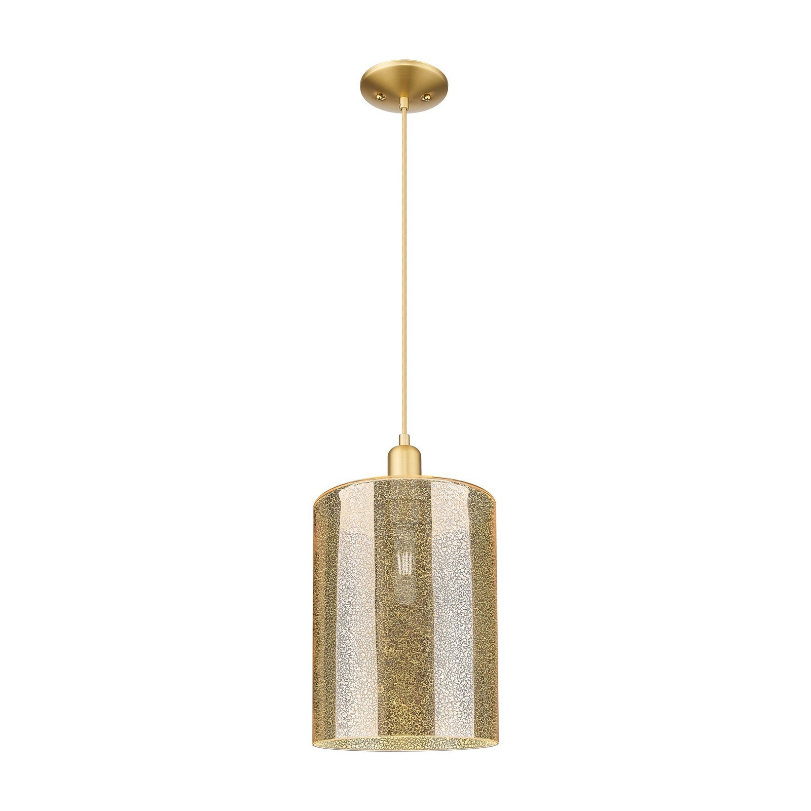Innovations Cobbleskill 9in 1-Light Mini Pendant | Industrial Satin Gold and Mercury Glass | Kitchen Island & Dining Room | Model 716-1P-SG-G116-L