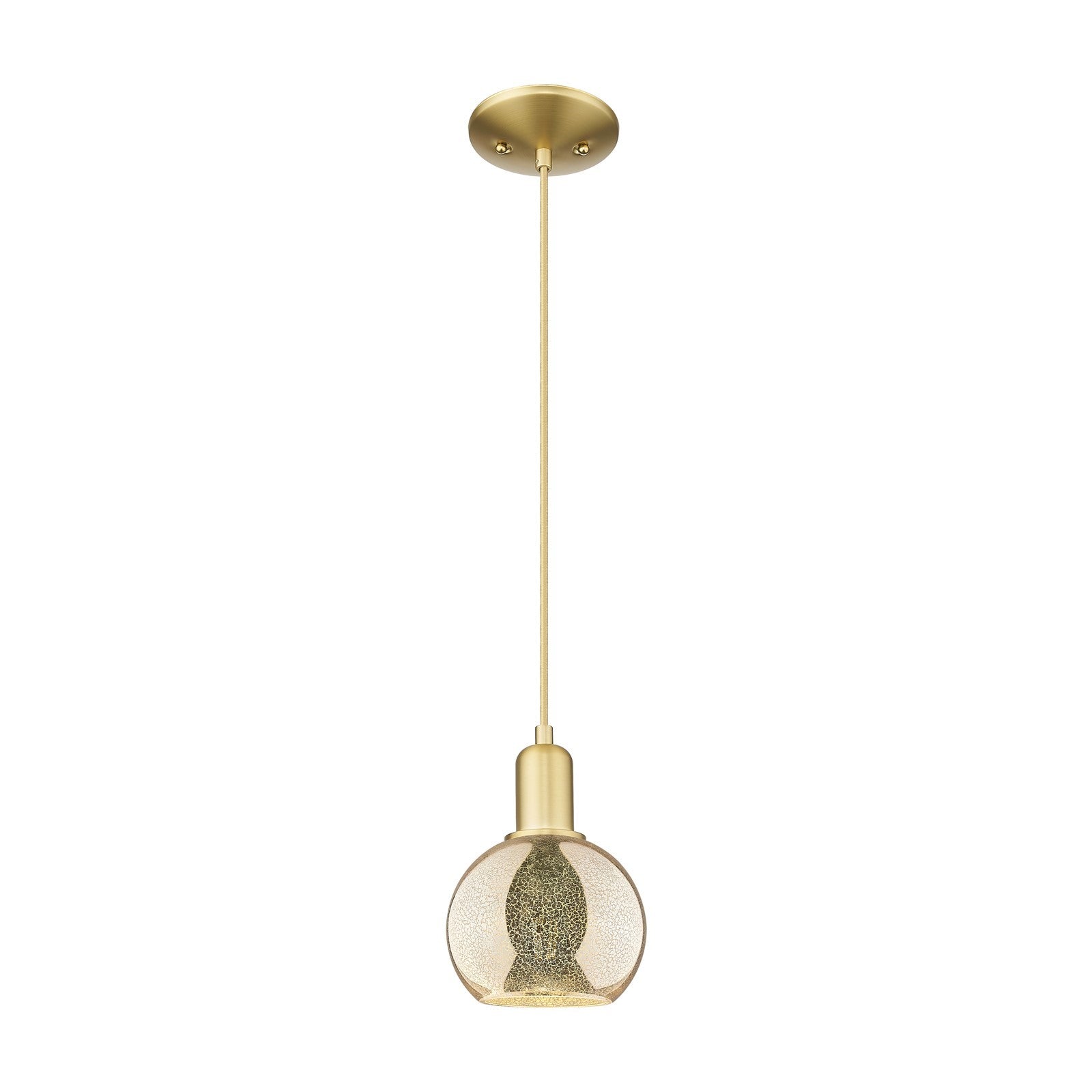 Innovations Athens 6in 1-Light Mini Pendant | Industrial Satin Gold Steel and Mercury Glass | Kitchen Island & Dining Room | 5.88 | Model 716-1P-SG-G128-6