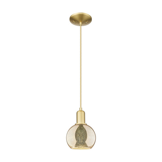 Innovations Athens 6in 1-Light Mini Pendant | Industrial Satin Gold Steel and Mercury Glass | Kitchen Island & Dining Room | 5.88 | Model 716-1P-SG-G128-6