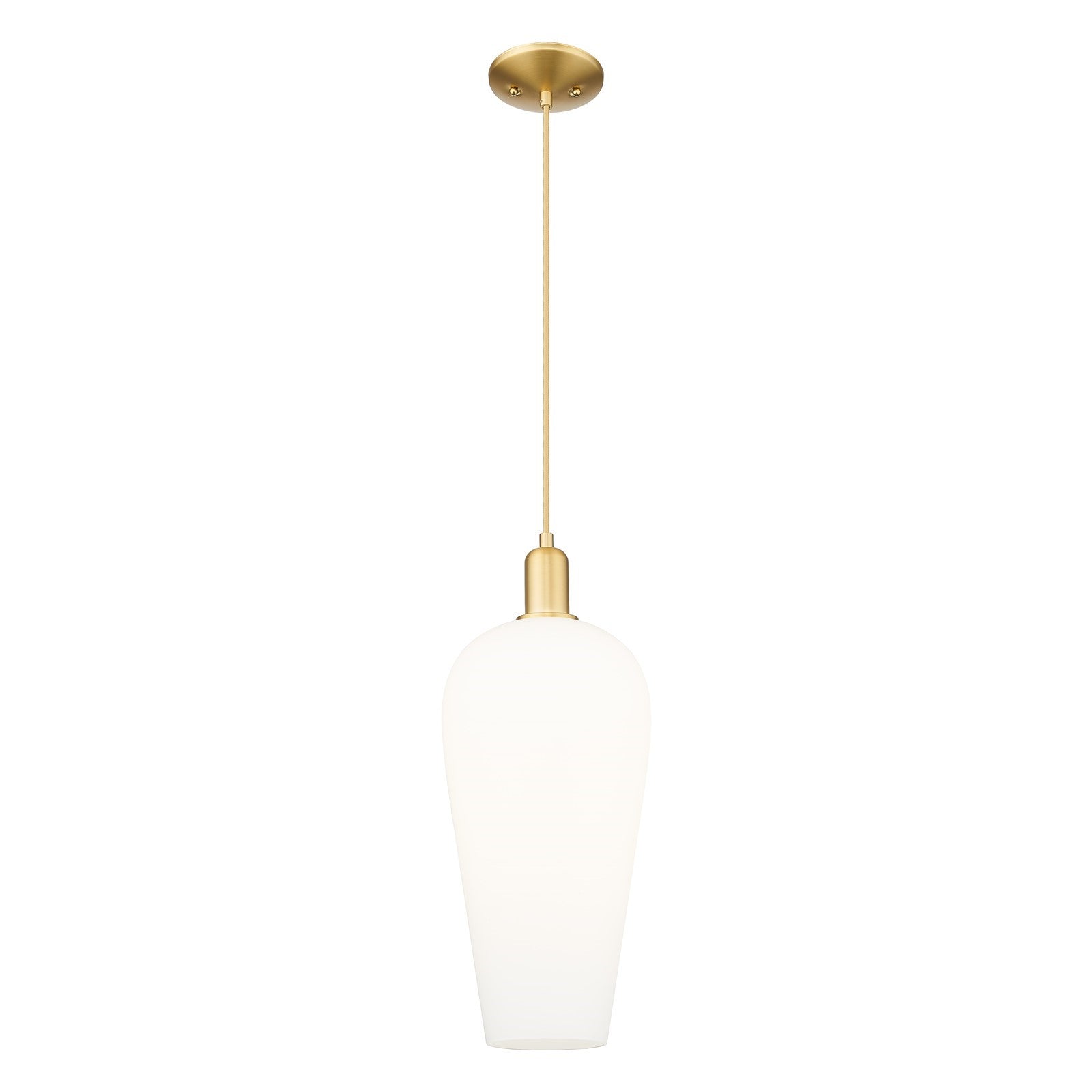 Innovations Chelsea 8in 1-Light Mini Pendant | Industrial Satin Gold Steel and White Glass | Kitchen Island & Dining Room | 8 x | Model 716-1P-SG-G456-8WH