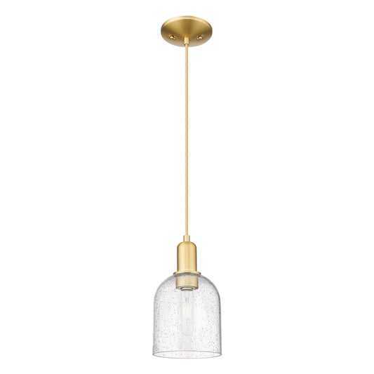 Innovations Bella 6in 1-Light Mini Pendant | Industrial Satin Gold Steel and Seedy Glass | Kitchen Island & Dining Room | 5.5 | Model 716-1P-SG-G558-6SDY