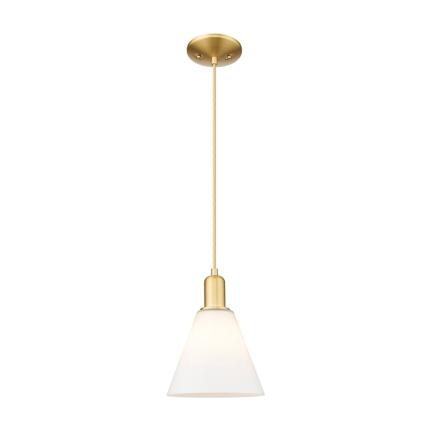 Innovations Berkshire Glass 8in 1-Light Mini Pendant | Industrial Satin Gold Steel and Matte White Glass | Kitchen Island & | Model 716-1P-SG-GBC-81