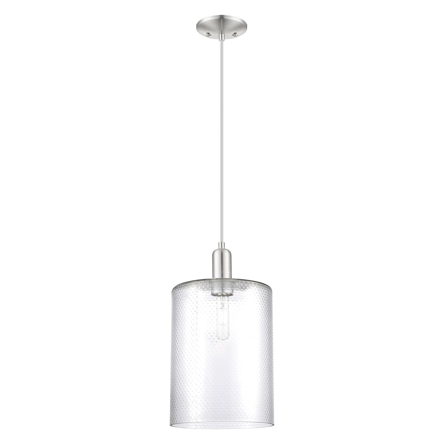 Innovations Cobbleskill 9in 1-Light Mini Pendant | Industrial Brushed Satin Nickel Steel and Clear Glass | Kitchen Island & | Model 716-1P-SN-G112-L