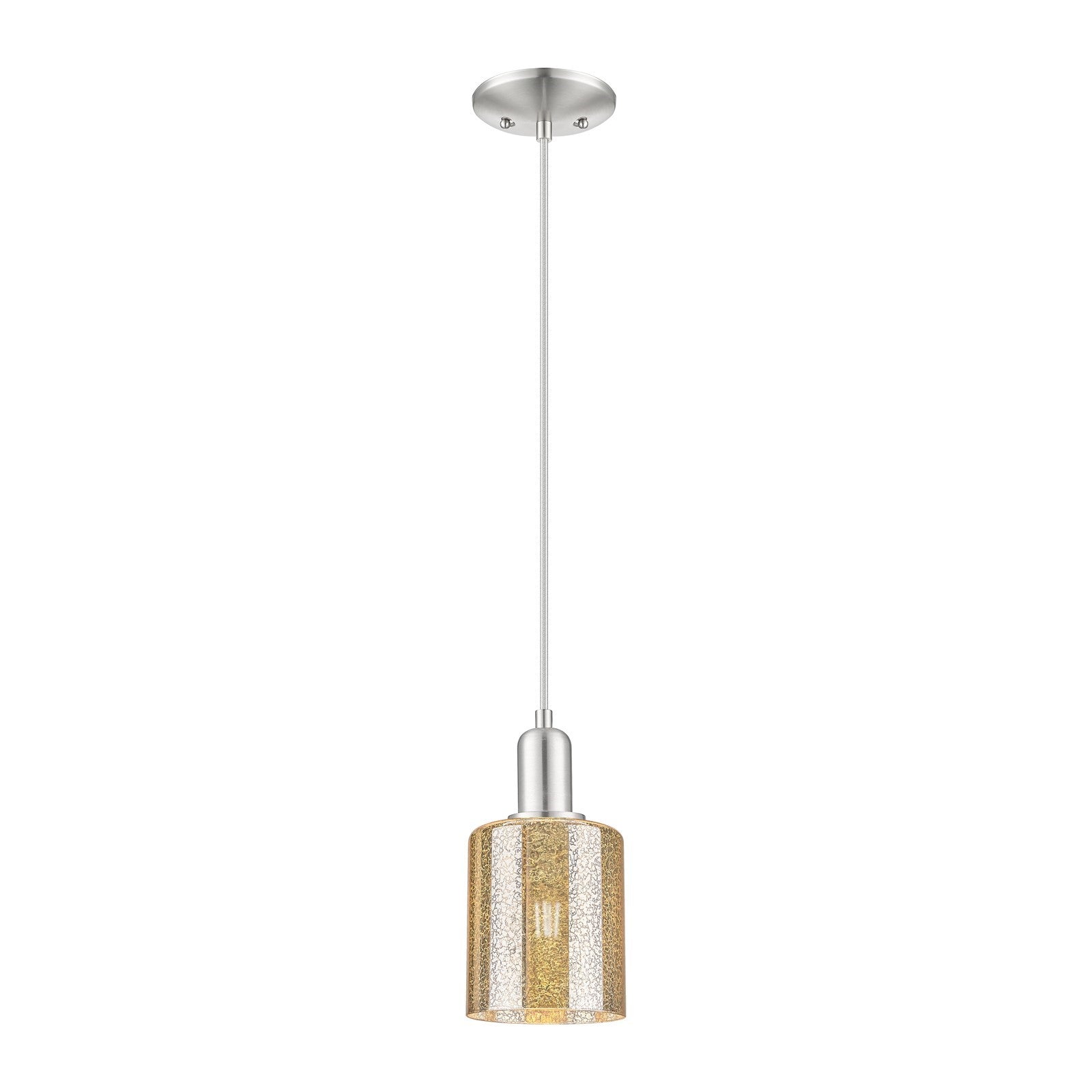 Innovations Cobbleskill 5in 1-Light Mini Pendant | Industrial Brushed Satin Nickel Steel and Mercury Glass | Kitchen Island & | Model 716-1P-SN-G116