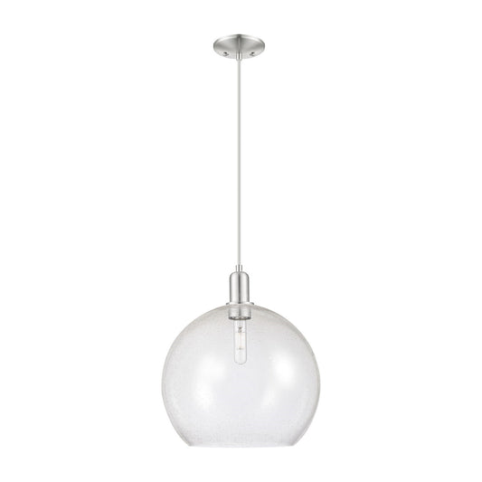 Innovations Athens 14in 1-Light Mini Pendant | Industrial Brushed Satin Nickel Steel and Seedy Glass | Kitchen Island & Dining | Model 716-1P-SN-G124-14