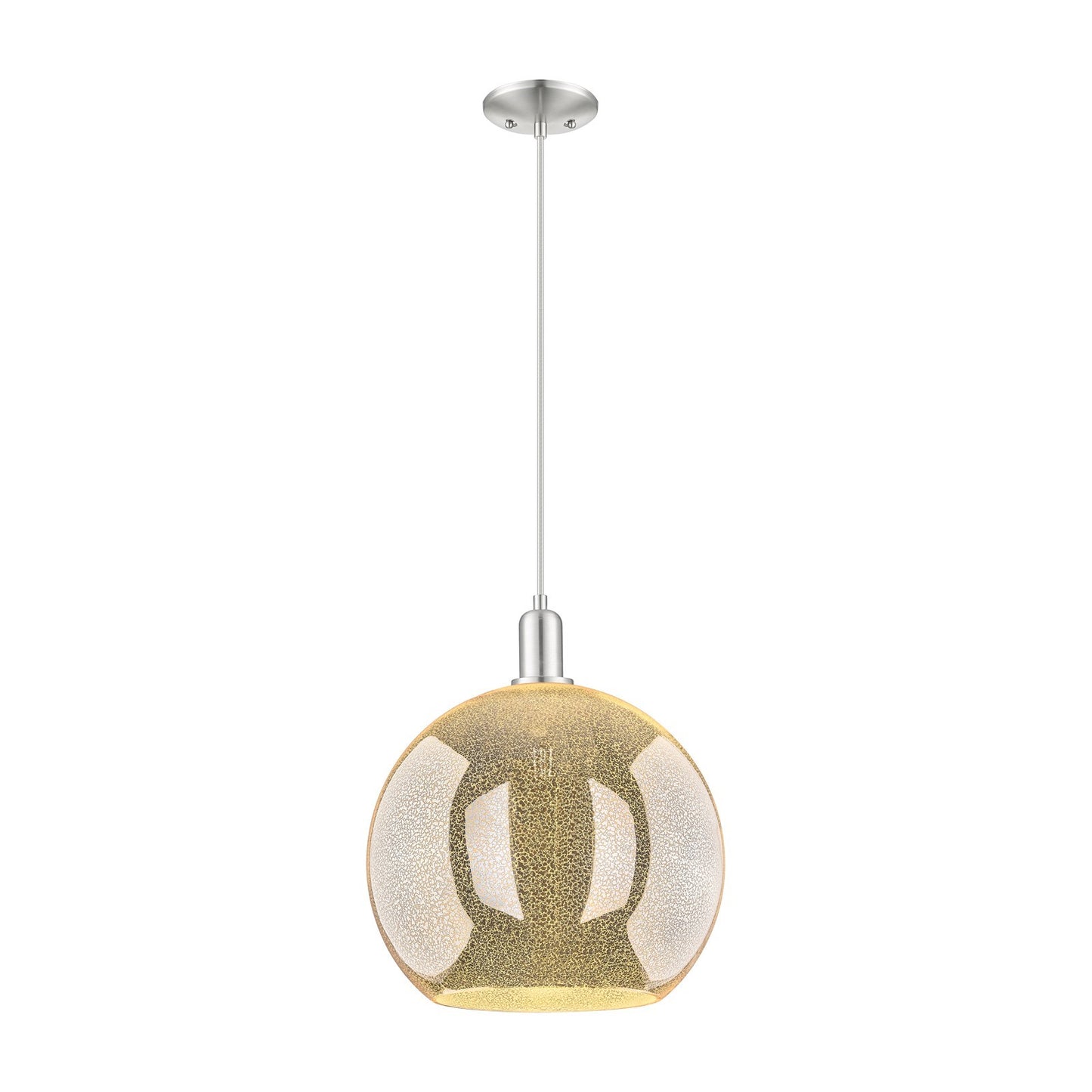 Innovations Athens 14in 1-Light Mini Pendant | Industrial Brushed Satin Nickel Steel and Mercury Glass | Kitchen Island & Dining | Model 716-1P-SN-G128-14