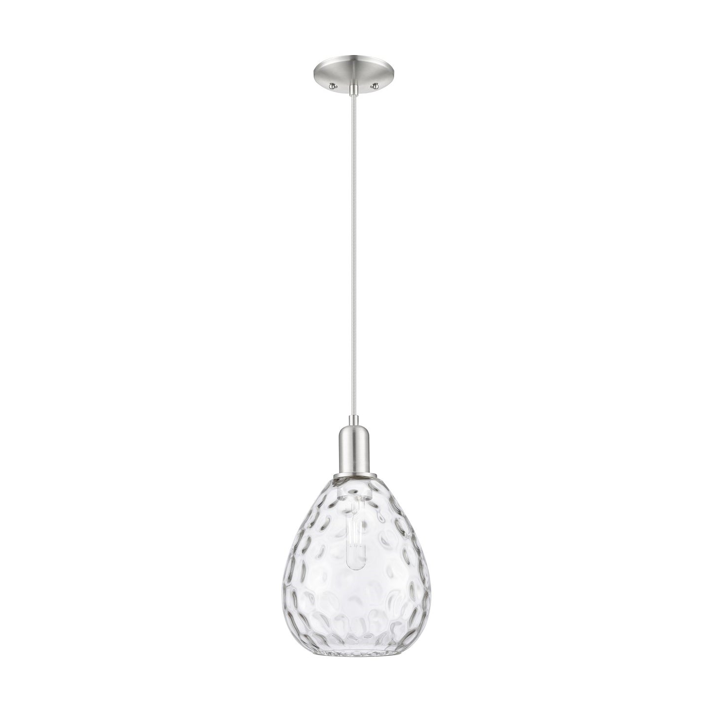 Innovations Waverly 8in 1-Light Mini Pendant | Industrial Brushed Satin Nickel and Clear Glass | Kitchen Island & Dining Room | 8 x | Model 716-1P-SN-G372