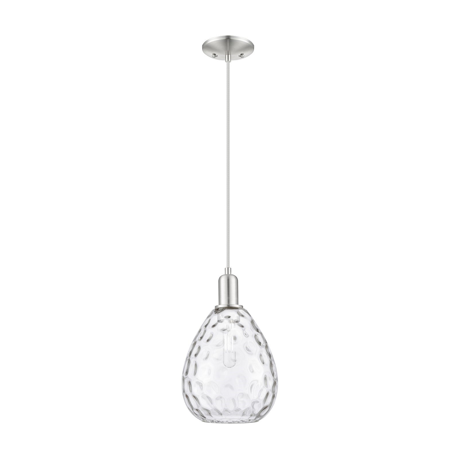 Innovations Waverly 8in 1-Light Mini Pendant | Industrial Brushed Satin Nickel and Clear Glass | Kitchen Island & Dining Room | 8 x | Model 716-1P-SN-G372