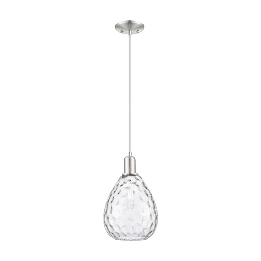 Innovations Waverly 8in 1-Light Mini Pendant | Industrial Brushed Satin Nickel and Clear Glass | Kitchen Island & Dining Room | 8 x | Model 716-1P-SN-G372