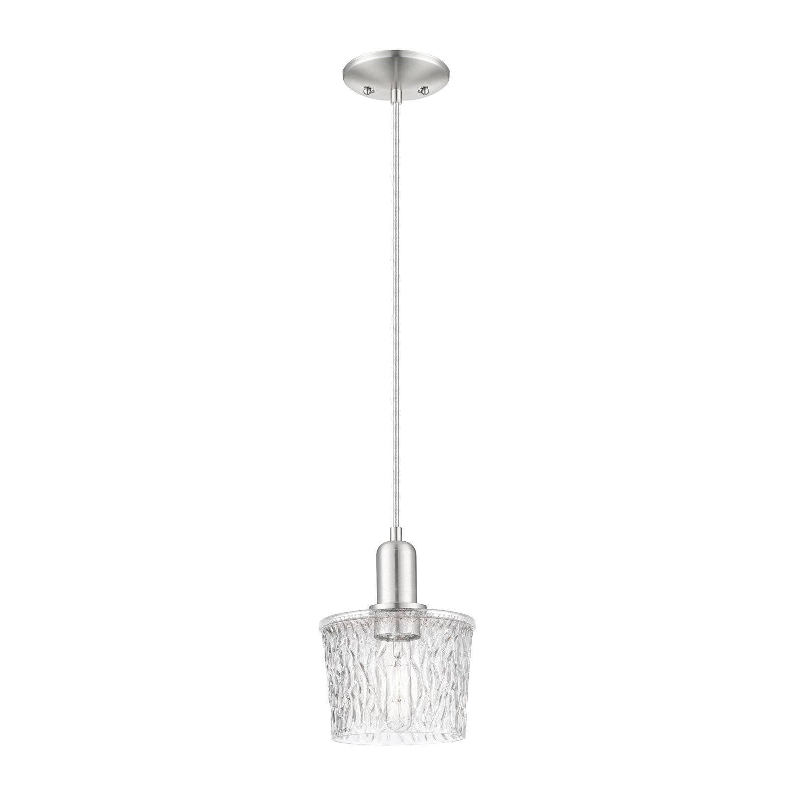 Innovations Niagara 7in 1-Light Mini Pendant | Industrial Brushed Satin Nickel and Clear Glass | Kitchen Island & Dining Room | 6.5 | Model 716-1P-SN-G402