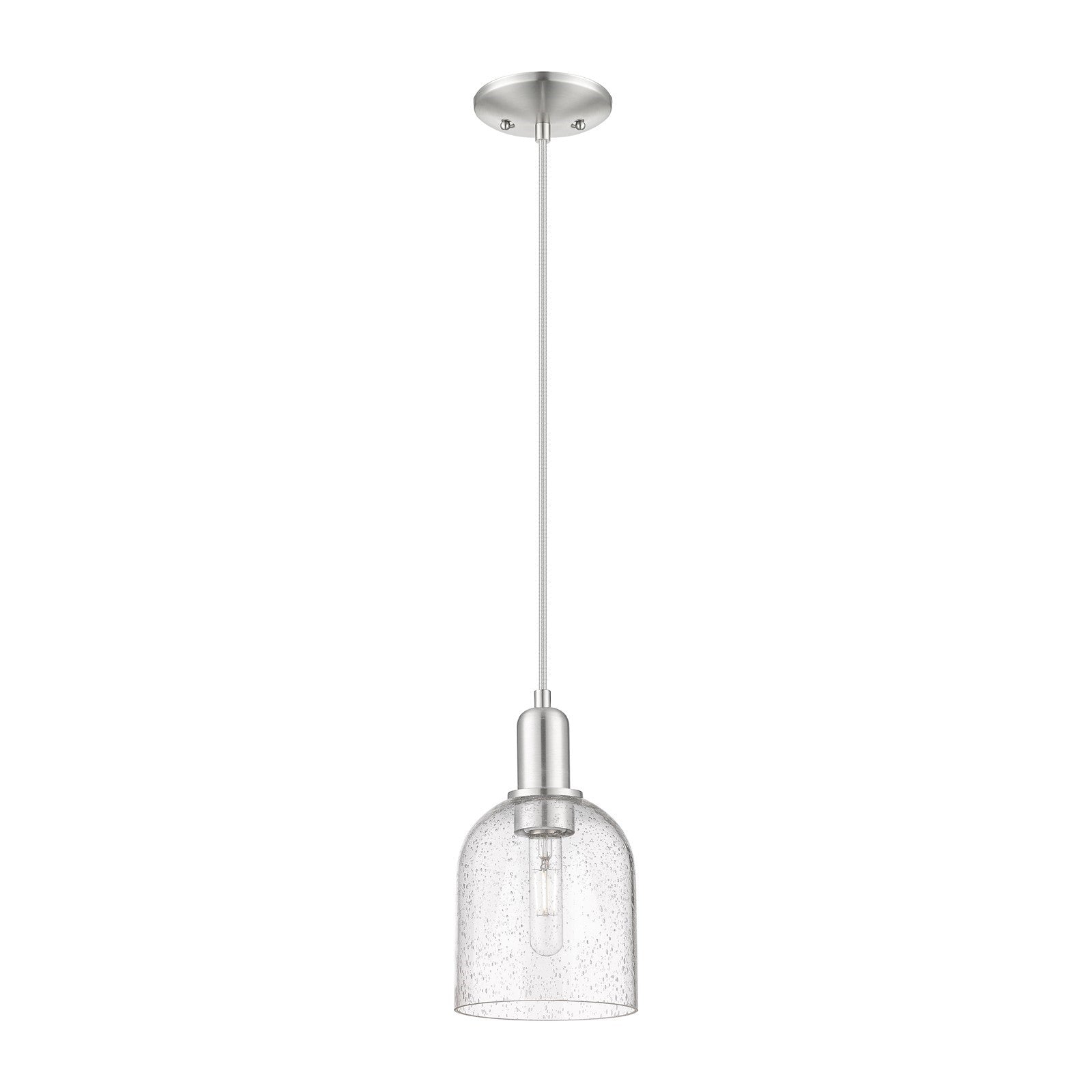 Innovations Bella 6in 1-Light Mini Pendant | Industrial Brushed Satin Nickel and Seedy Glass | Kitchen Island & Dining Room | Model 716-1P-SN-G558-6SDY