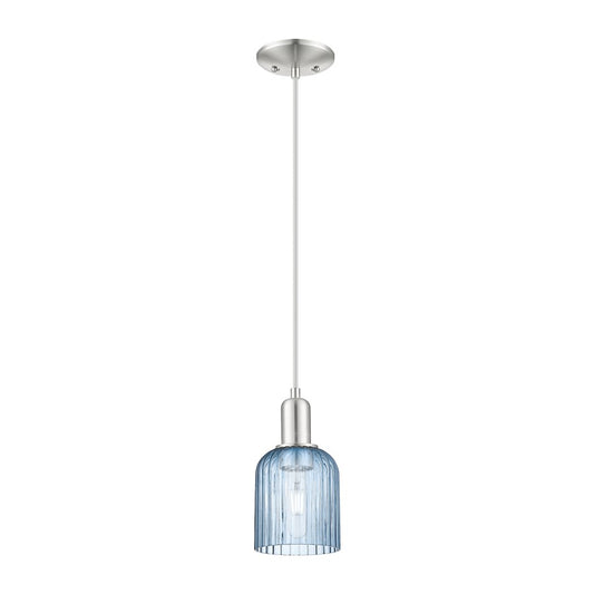 Innovations Bridal Veil 1Lt 5" Cord Mini Pendant, SN/Blue - 716-1P-SN-G559-5BL