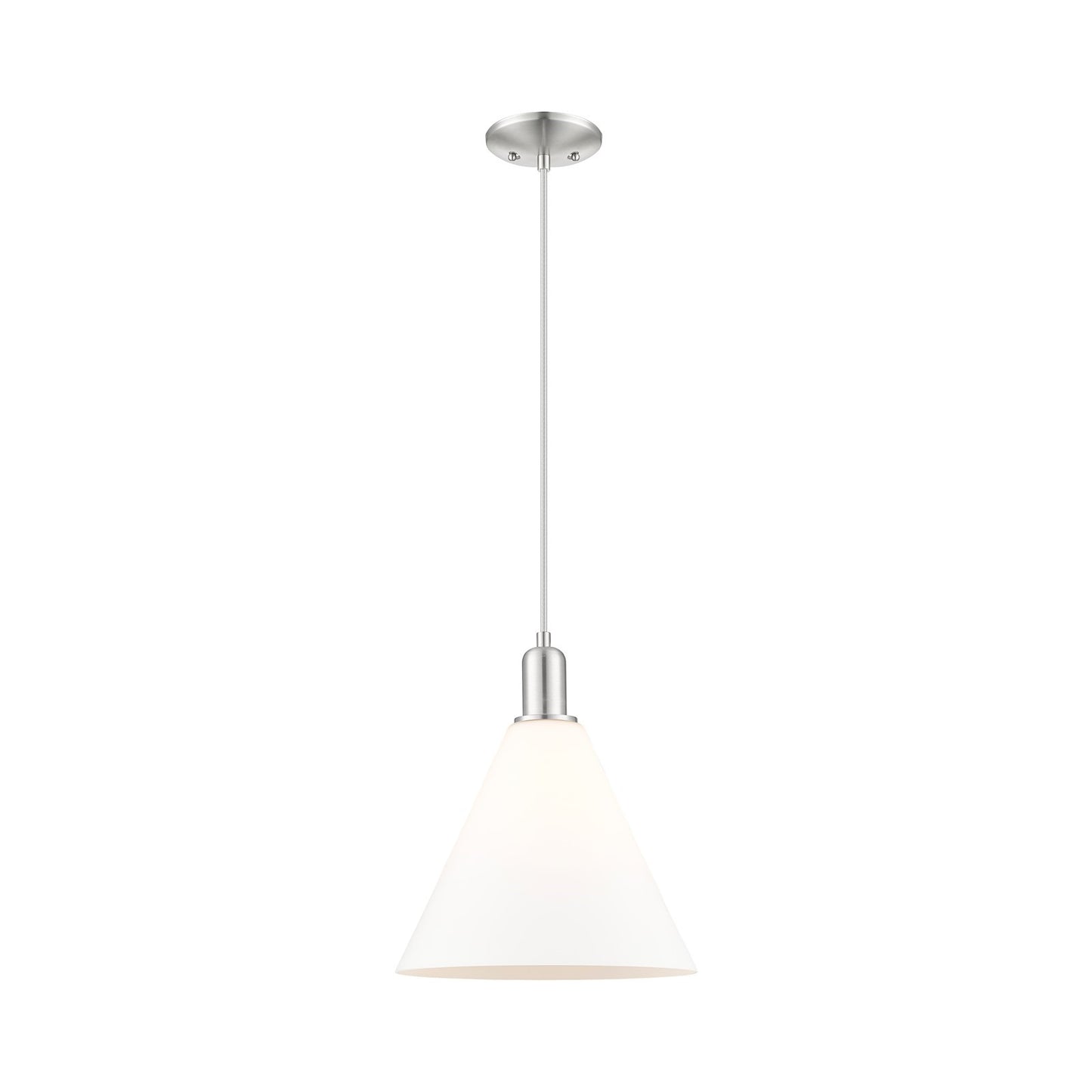 Innovations Berkshire Glass 12in 1-Light Mini Pendant | Industrial Brushed Satin Nickel and Matte White Glass | Kitchen Island & | Model 716-1P-SN-GBC-121