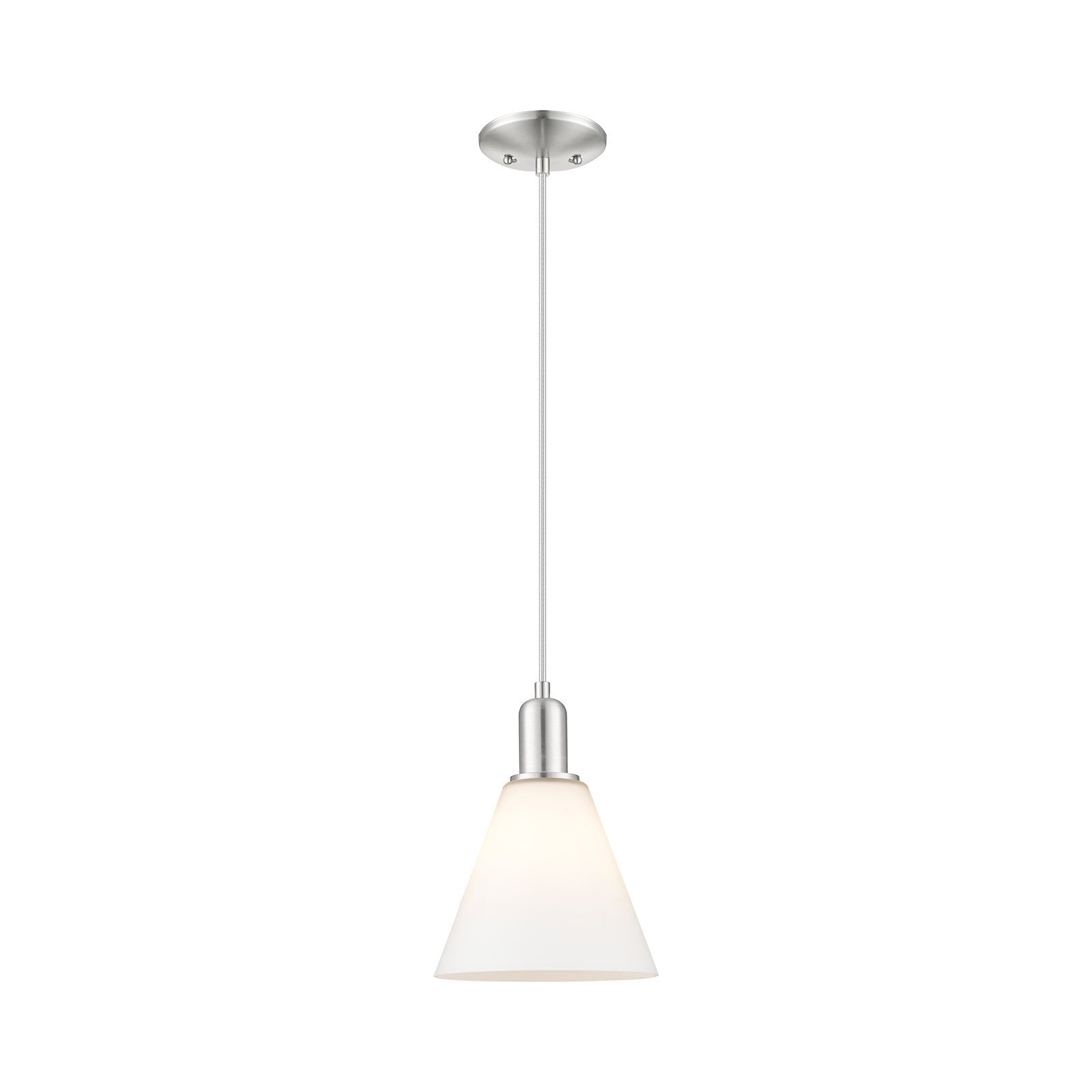 Innovations Berkshire Glass 8in 1-Light Mini Pendant | Industrial Brushed Satin Nickel and Matte White Glass | Kitchen Island & | Model 716-1P-SN-GBC-81