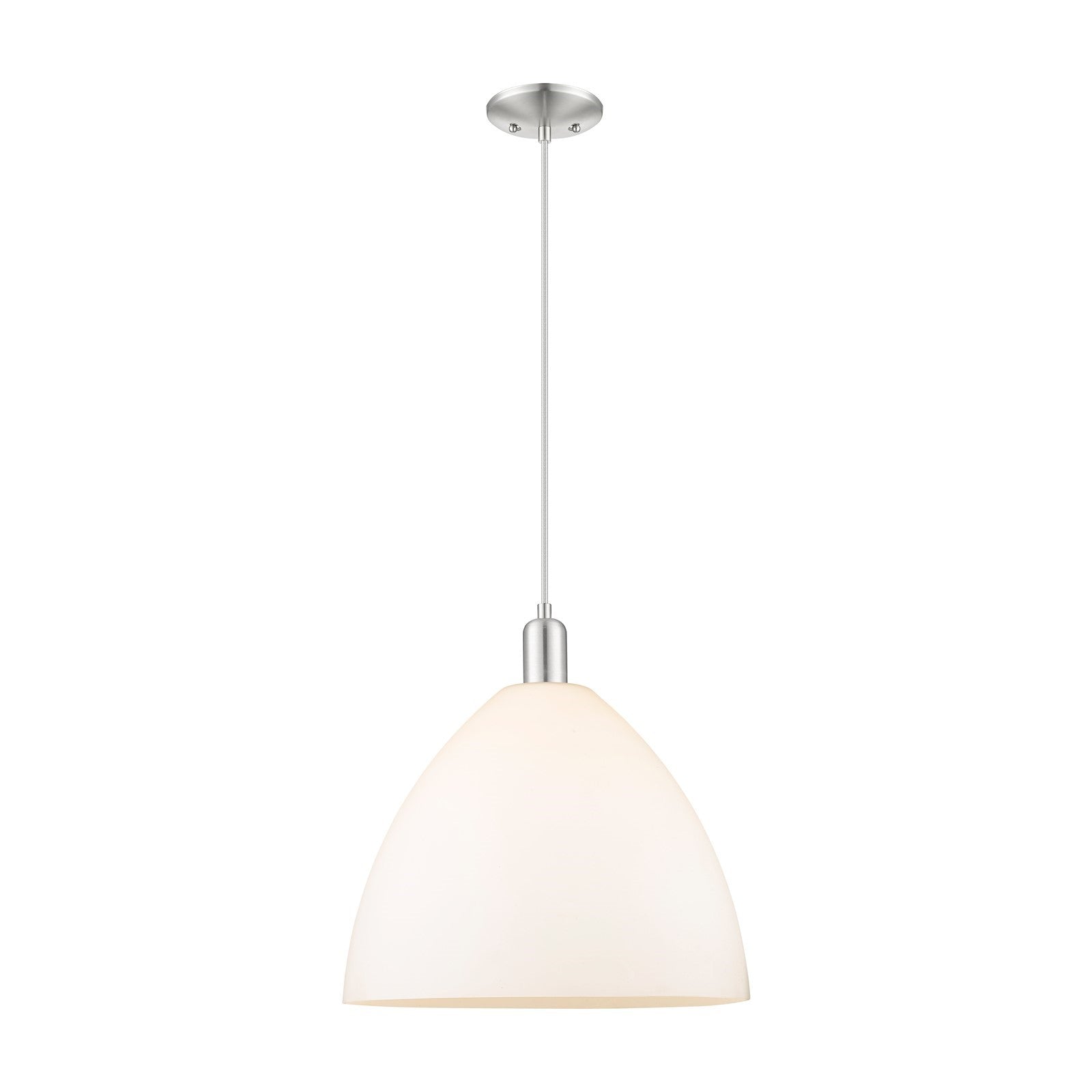 Innovations Bristol 16in 1-Light Mini Pendant | Industrial Brushed Satin Nickel and Matte White Glass | Kitchen Island & Dining | Model 716-1P-SN-GBD-161