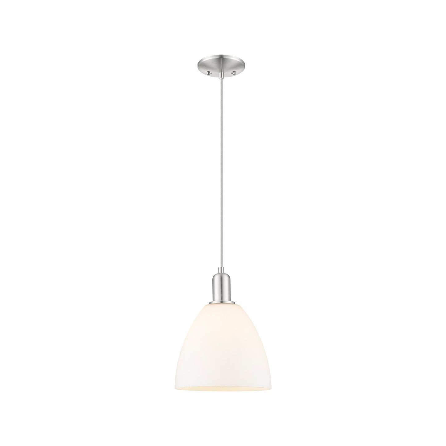 Innovations Bristol 9in 1-Light Mini Pendant | Industrial Brushed Satin Nickel and Matte White Glass | Kitchen Island & Dining | Model 716-1P-SN-GBD-91