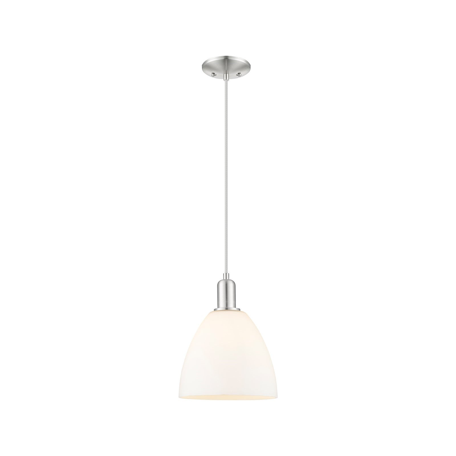 Innovations Bristol 9in 1-Light Mini Pendant | Industrial Brushed Satin Nickel and Matte White Glass | Kitchen Island & Dining | Model 716-1P-SN-GBD-91