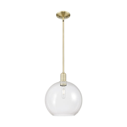Innovations Athens 12in 1-Light Mini Pendant | Industrial Antique Brass and Clear Glass | Kitchen Island & Dining Room | 11.75 x | Model 716-1S-AB-G122-12