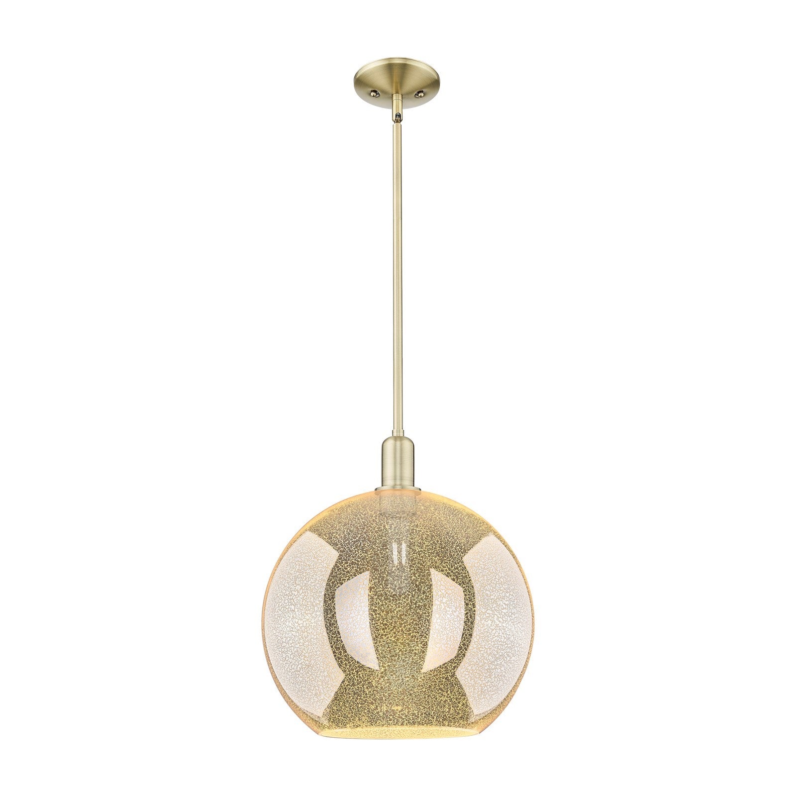 Innovations Athens 12in 1-Light Mini Pendant | Industrial Antique Brass and Mercury Glass | Kitchen Island & Dining Room | 11.75 | Model 716-1S-AB-G128-12