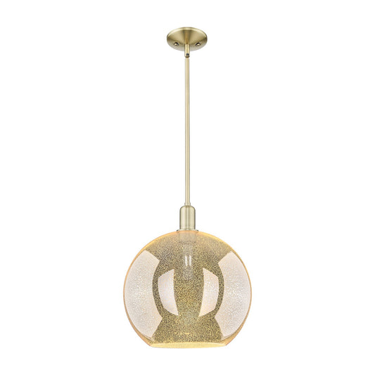 Innovations Athens 12in 1-Light Mini Pendant | Industrial Antique Brass and Mercury Glass | Kitchen Island & Dining Room | 11.75 | Model 716-1S-AB-G128-12