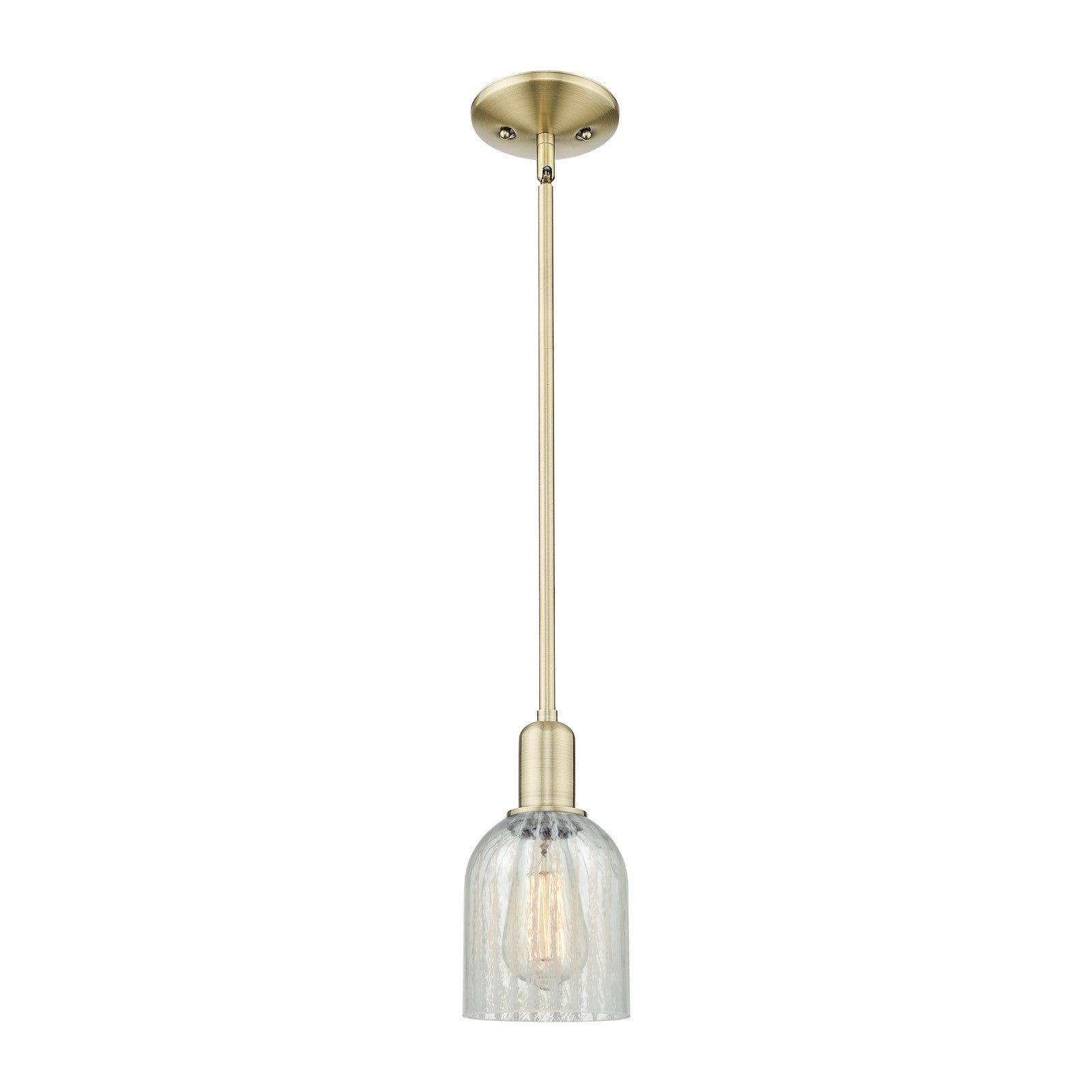 Innovations Caledonia 5in 1-Light Mini Pendant | Industrial Antique Brass Steel and Mouchette Glass | Kitchen Island & Dining Room | Model 716-1S-AB-G2511