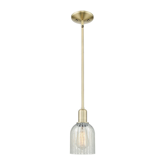 Innovations Caledonia 5in 1-Light Mini Pendant | Industrial Antique Brass Steel and Mouchette Glass | Kitchen Island & Dining Room | Model 716-1S-AB-G2511