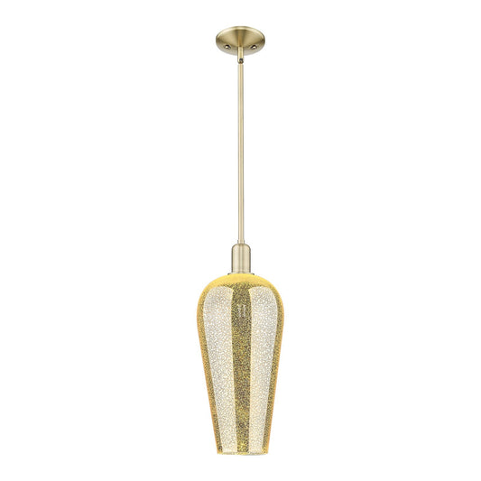 Innovations Chelsea 8in 1-Light Mini Pendant | Industrial Antique Brass and Mercury Glass | Kitchen Island & Dining Room | 8 x | Model 716-1S-AB-G456-8ME
