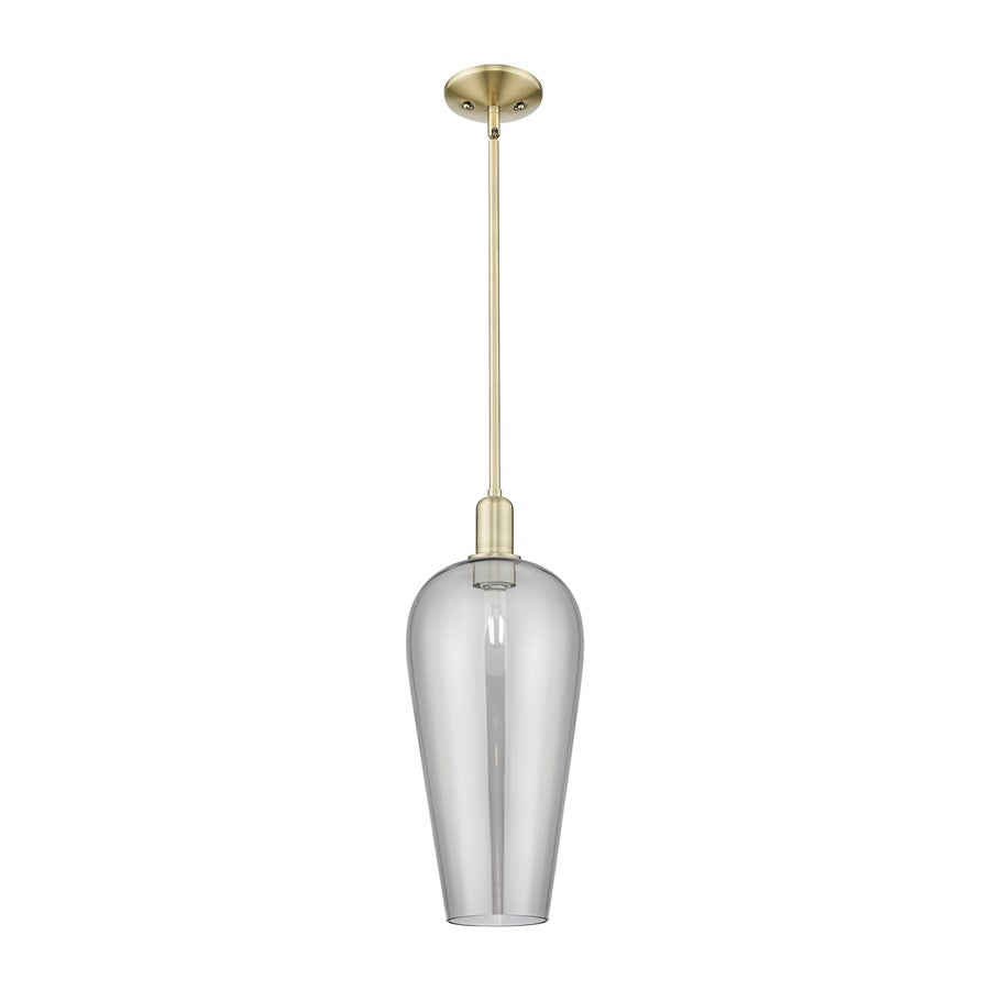 Innovations Chelsea 1Lt 8" Stem Mini Pendant, AB/Smoke - 716-1S-AB-G456-8SM