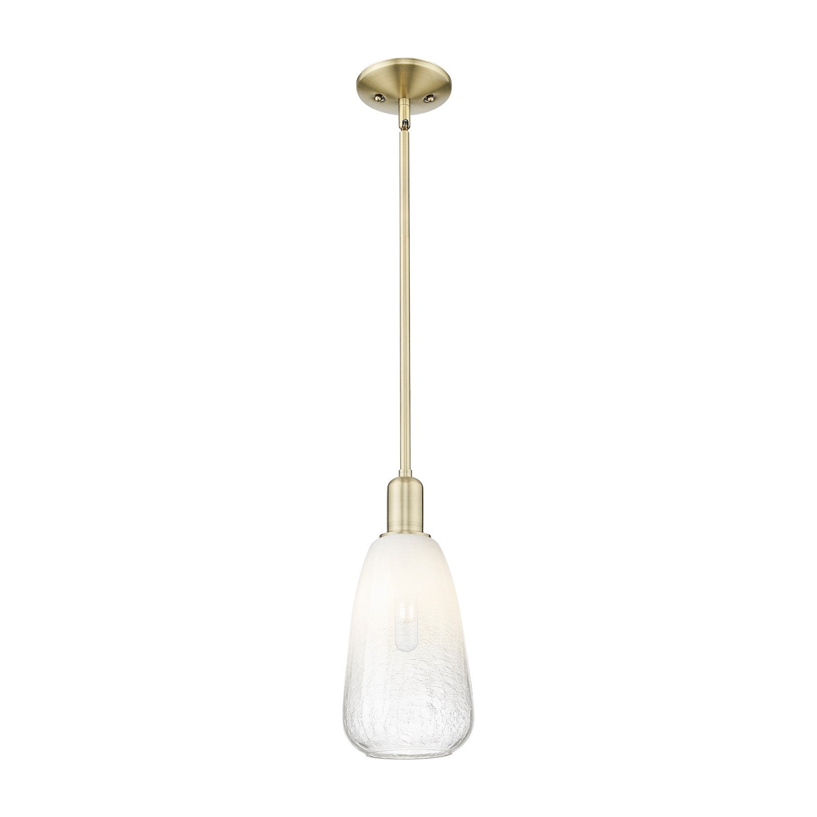 Innovations Brookhaven Almond 6in 1-Light Mini Pendant | Industrial Antique Brass Steel and Opal Glass | Kitchen Island & | Model 716-1S-AB-G480-6OP