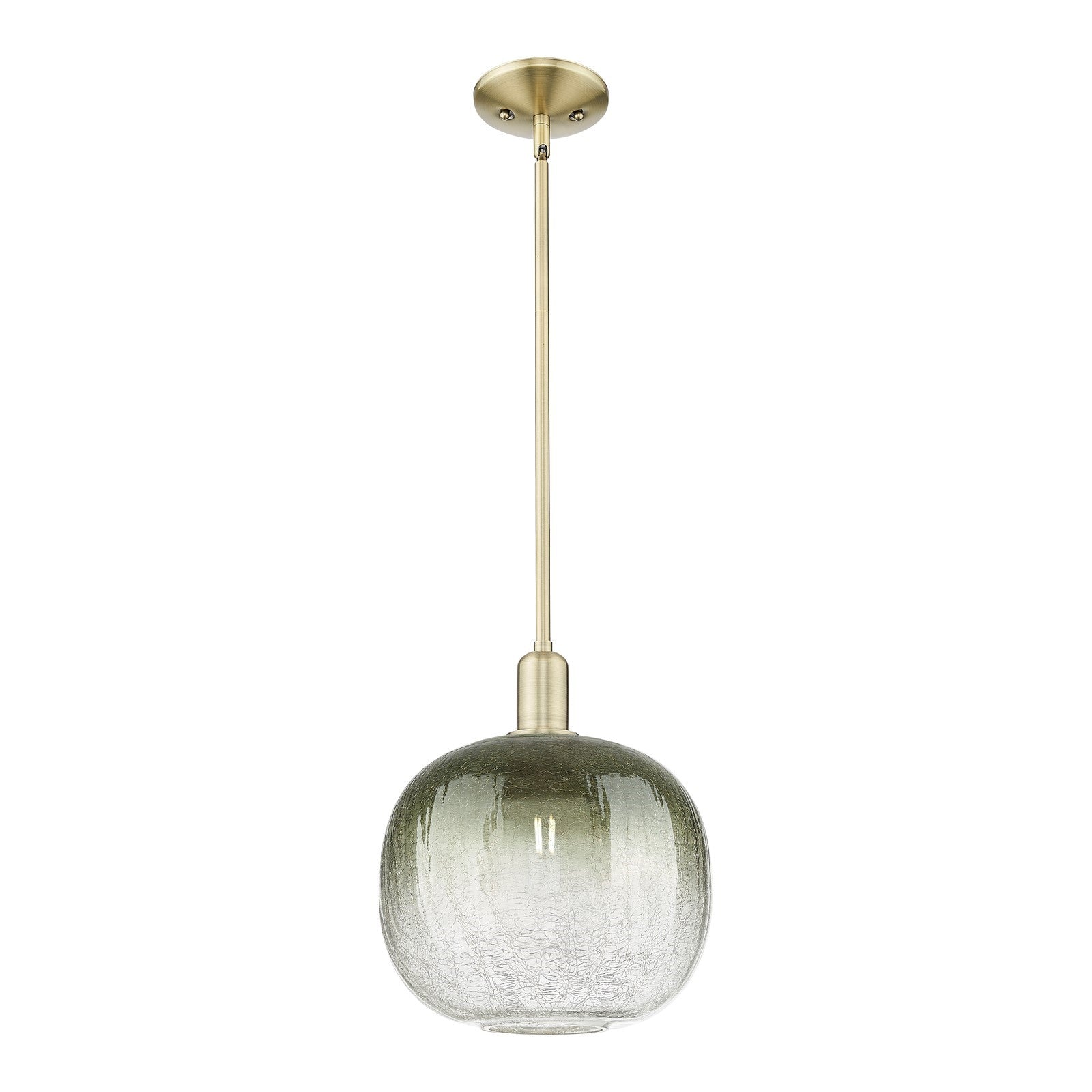 Innovations Brookhaven Sphere 10.5in 1-Light Mini Pendant | Industrial Antique Brass and Slate Glass | Kitchen Island & Dining | Model 716-1S-AB-G481-10SL