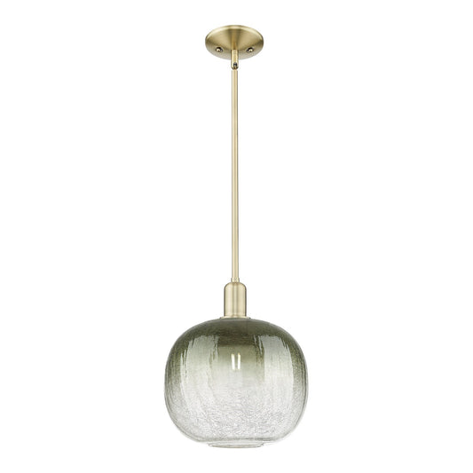 Innovations Brookhaven Sphere 10.5in 1-Light Mini Pendant | Industrial Antique Brass and Slate Glass | Kitchen Island & Dining | Model 716-1S-AB-G481-10SL
