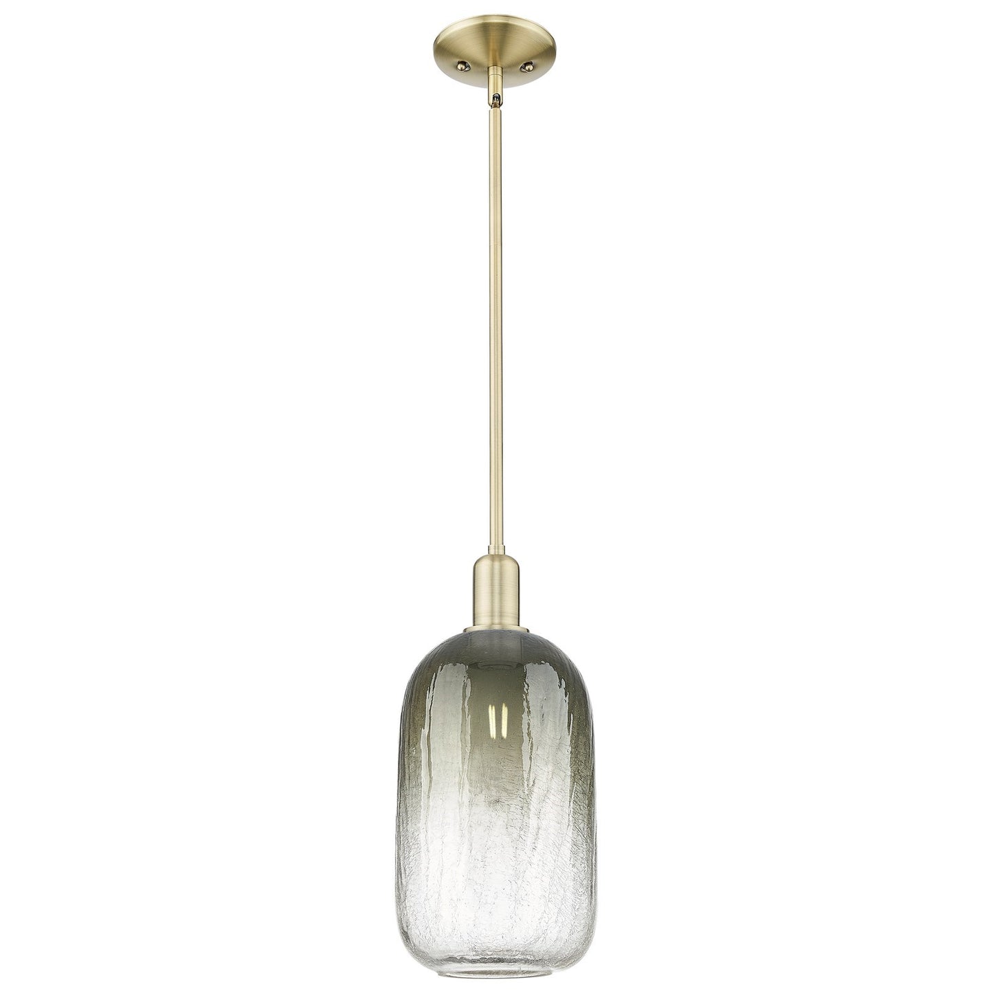 Innovations Brookhaven Cloche 7in 1-Light Mini Pendant | Industrial Antique Brass Steel and Slate Glass | Kitchen Island & | Model 716-1S-AB-G482-7SL