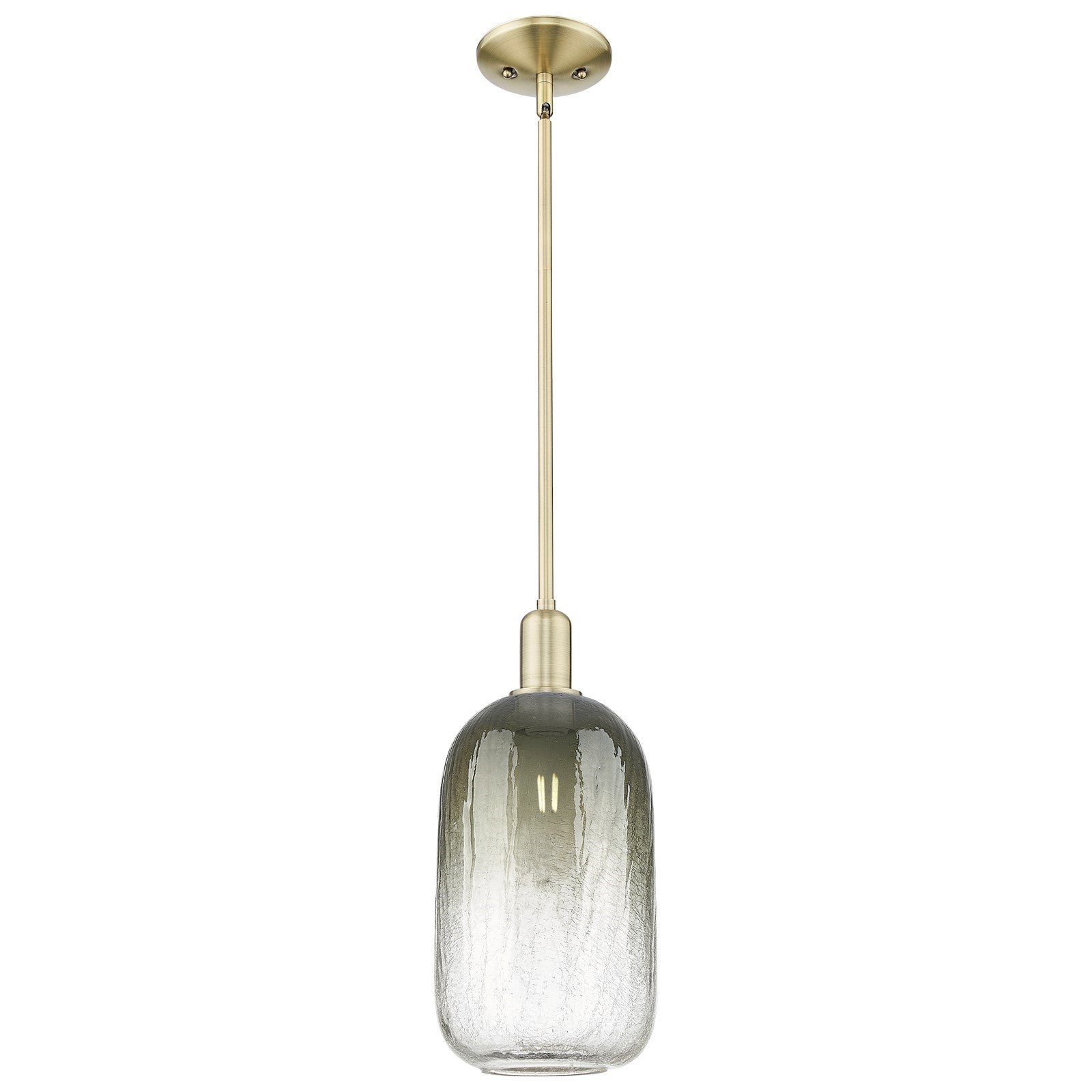 Innovations Brookhaven Cloche 7in 1-Light Mini Pendant | Industrial Antique Brass Steel and Slate Glass | Kitchen Island & | Model 716-1S-AB-G482-7SL