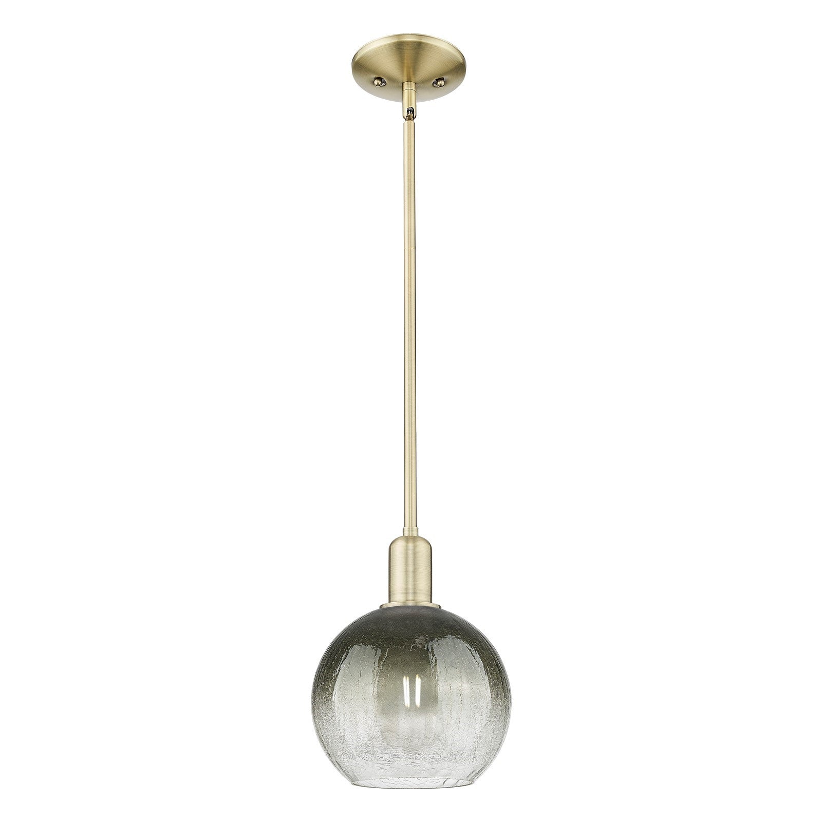Innovations Brookhaven Globe 7.88in 1-Light Mini Pendant | Industrial Antique Brass Steel and Slate Glass | Kitchen Island & | Model 716-1S-AB-G483-8SL