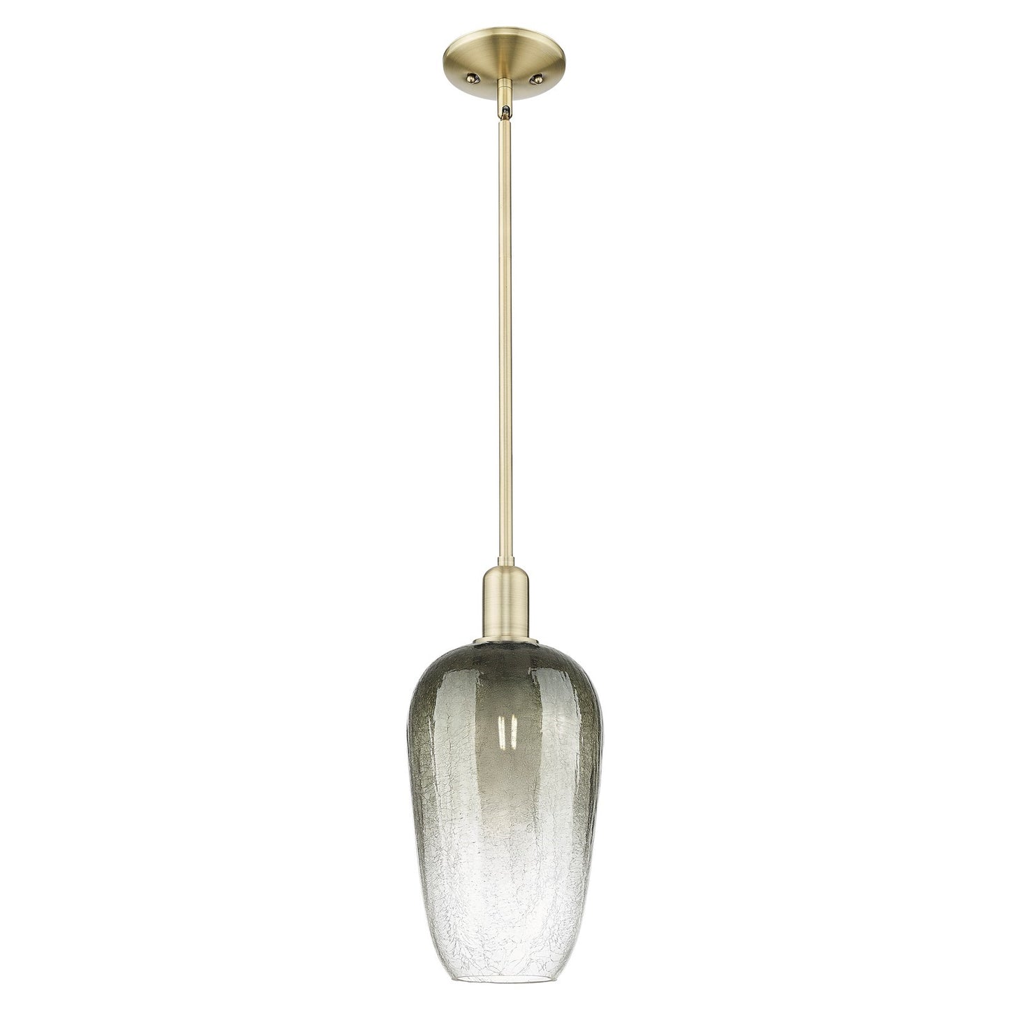 Innovations Brookhaven Flute 7in 1-Light Mini Pendant | Industrial Antique Brass and Slate Glass | Kitchen Island & Dining Room | Model 716-1S-AB-G484-7SL